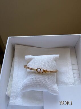 Dior Petit CD Bracelet with White Resin Pearl - Gold